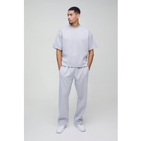 Kastiges Oversize Scuba T-Shirt & Jogginghose - Grau - S, Grau Kastiges Oversize Scuba T-Shirt & Jogginghose - Grau - S, Grau von boohooman