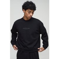 Kastiges Oversize Sweatshirt - Schwarz - S, Schwarz Kastiges Oversize Sweatshirt - Schwarz - S, Schwarz von boohooman