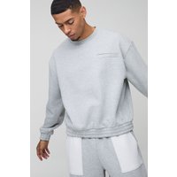 Kastiges Oversize Sweatshirt mit 3D-Print - Grau - L, Grau von boohooman