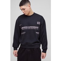 Kastiges Oversize Sweatshirt mit Logo - Schwarz - M, Schwarz von boohooman