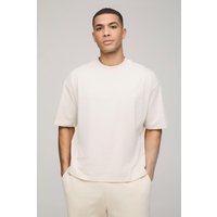 Kastiges Oversize T-Shirt - Beige - XS, Beige Kastiges Oversize T-Shirt - Beige - XS, Beige von boohooman