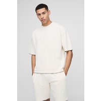 Kastiges Oversize T-Shirt - Ecru - XS, Ecru Kastiges Oversize T-Shirt - Ecru - XS, Ecru von boohooman