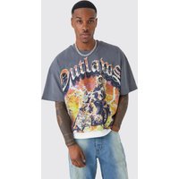 Kastiges Oversize T-Shirt - Grau - XS, Grau Kastiges Oversize T-Shirt - Grau - XS, Grau von boohooman