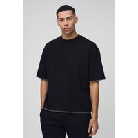 Kastiges Oversize T-Shirt - Schwarz - XS, Schwarz von boohooman