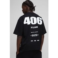 Kastiges Oversize T-Shirt mit 404-Print - Schwarz - XL, Schwarz von boohooman