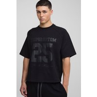 Kastiges Oversize T-Shirt mit Raglan-Print - Schwarz - XS, Schwarz Kastiges Oversize T-Shirt mit Raglan-Print - Schwarz - XS, Schwarz von boohooman