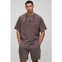 Kastiges Oversize T-Shirt & Shorts - Braun - M, Braun Kastiges Oversize T-Shirt & Shorts - Braun - M, Braun von boohooman