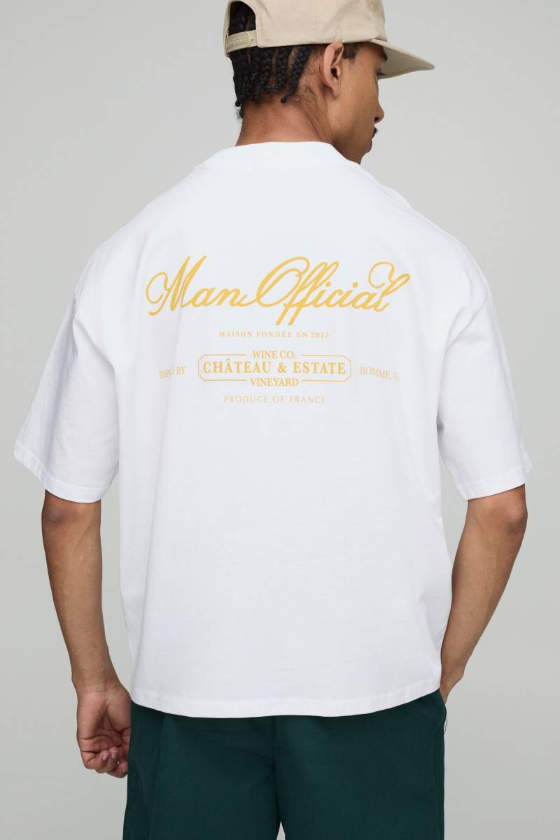 Kastiges weißes Oversize Man Official T-Shirt - XS, Weiß von boohooman