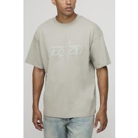 Khaki Oversized M Star T-Shirt - L, Khaki von boohooman