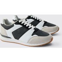 Klobige Kontrast-Sneaker in Schwarz - Grau - 42, Grau von boohooman