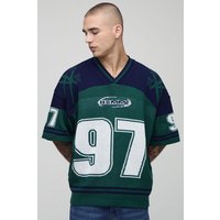 Kurzärmliges Homme Jacquard Strick-Oberteil von boohooman