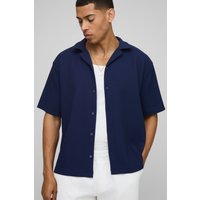 Kurzärmliges Oversize Hemd - Blau - S, Blau von boohooman