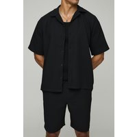 Kurzärmliges Oversize Hemd & Shorts von boohooman