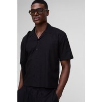 Kurzärmliges Oversize Leinen-Hemd von boohooman