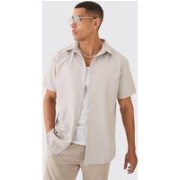 Kurzärmliges Oversize Twill-Hemd von boohooman