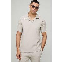 Kurzärmliges Poloshirt - Grau - L, Grau von boohooman