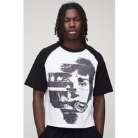 Kurzärmliges Raglan T-Shirt - Weiß - XS, Weiß Kurzärmliges Raglan T-Shirt - Weiß - XS, Weiß von boohooman