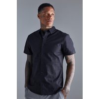 Kurzärmliges Slim-Fit Hemd - Schwarz - XS, Schwarz Kurzärmliges Slim-Fit Hemd - Schwarz - XS, Schwarz von boohooman