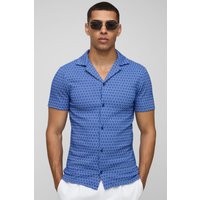 Kurzärmliges Stretch Mini-Hemd - Blau - L, Blau Kurzärmliges Stretch Mini-Hemd - Blau - L, Blau von boohooman