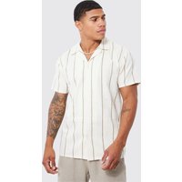 Kurzärmliges gestreiftes Hemd von boohooman
