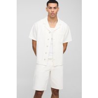 Kurzärmliges kastiges Denim-Hemd Kurzärmliges kastiges Denim-Hemd von boohooman