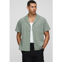 Kurzärmliges kastiges Stretch-Hemd von boohooman