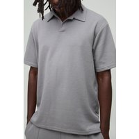 Kurzärmliges smartes Rugby-Poloshirt - Grau - XS, Grau von boohooman