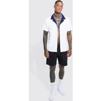 Kurzärmliges strukturiertes Jersey-Hemd von boohooman