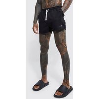 Kurze Man Signature Badehose - Schwarz - L, Schwarz von boohooman