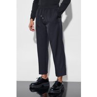 Kurze Slim-Fit Hose mit Kordelzug - Schwarz - 34, Schwarz von boohooman