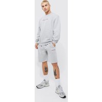 Kurzer Oversize Limited Sweatshirt-Trainingsanzug - Grau - XS, Grau Kurzer Oversize Limited Sweatshirt-Trainingsanzug - Grau - XS, Grau von boohooman