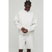 Kurzer Oversize Scuba Sweatshirt-Trainingsanzug - Grau - M, Grau von boohooman