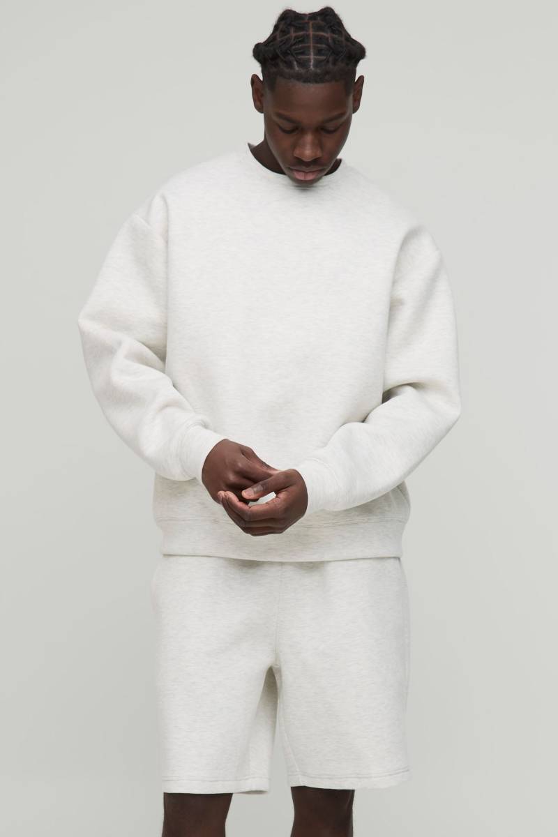 Kurzer Oversize Scuba Sweatshirt-Trainingsanzug - Grau - XS, Grau von boohooman