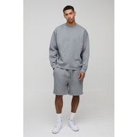 Kurzer Oversize Sweatshirt-Trainingsanzug - Grau - XS, Grau Kurzer Oversize Sweatshirt-Trainingsanzug - Grau - XS, Grau von boohooman