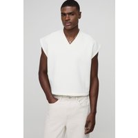 Kurzes kastiges Oversize Sweatshirt-vesttop mit V-Ausschnitt von boohooman