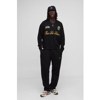 Oversize Sweatshirt & Jogginghose mit L'Homme Stickerei - Schwarz - M, Schwarz von boohooman
