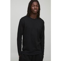 Langärmliges Basic Rundhals T-Shirt von boohooman