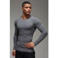 Langärmliges Man Active T-Shirt mit Fleece-Futter - Schwarz - XS, Schwarz von boohooman