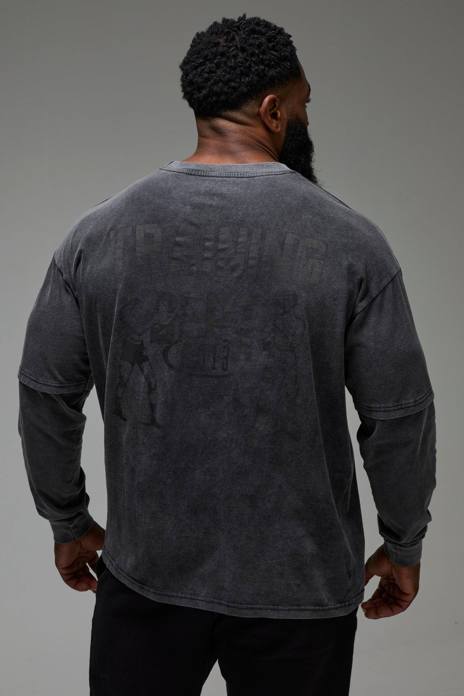 Langärmliges Man Active X Everlast T-Shirt - Grau - M, Grau von boohooman