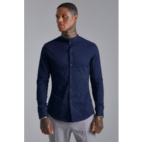 Langärmliges Muscle-Fit Grandad-Hemd Langärmliges Muscle-Fit Grandad-Hemd von boohooman