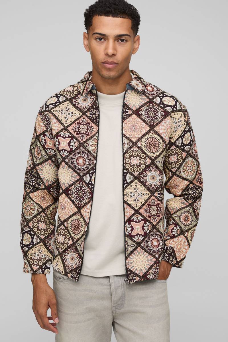 Langärmliges Overshirt mit Reißverschluss - Grau - XS, Grau Langärmliges Overshirt mit Reißverschluss - Grau - XS, Grau von boohooman