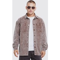 Langärmliges Oversize Cord-Hemd mit Acid-Waschung Langärmliges Oversize Cord-Hemd mit Acid-Waschung von boohooman