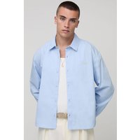 Langärmliges Oversize Hemd mit Streifen von boohooman