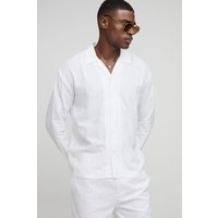 Langärmliges Oversize Leinen-Hemd von boohooman