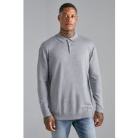 Langärmliges Oversize Poloshirt von boohooman