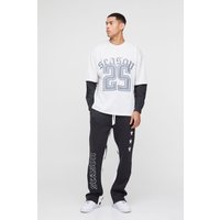 Langärmliges Oversize T-Shirt aus Mesh von boohooman