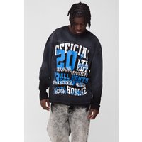 Langärmliges Oversize T-Shirt mit Official-Print - Schwarz - M, Schwarz Langärmliges Oversize T-Shirt mit Official-Print - Schwarz - M, Schwarz von boohooman