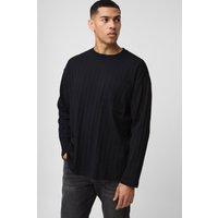 Langärmliges Oversize T-Shirt mit Taschen-Detail - Schwarz - S, Schwarz Langärmliges Oversize T-Shirt mit Taschen-Detail - Schwarz - S, Schwarz von boohooman