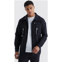 Langärmliges Utility-Hemd mit 3D-Tasche von boohooman