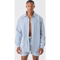 Langärmliges gestreiftes Oversize Hemd von boohooman